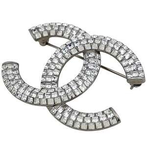 Chanel Cc Logo Brooch Silver-Tone Metal #250024C13B
